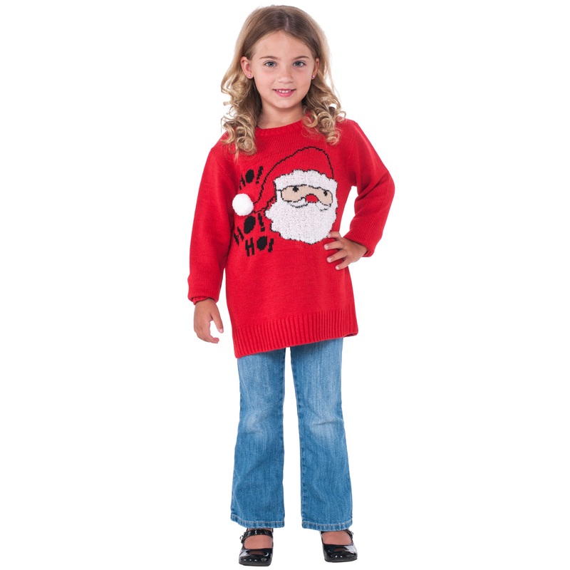 Red Santa Sweater Child Costume Small