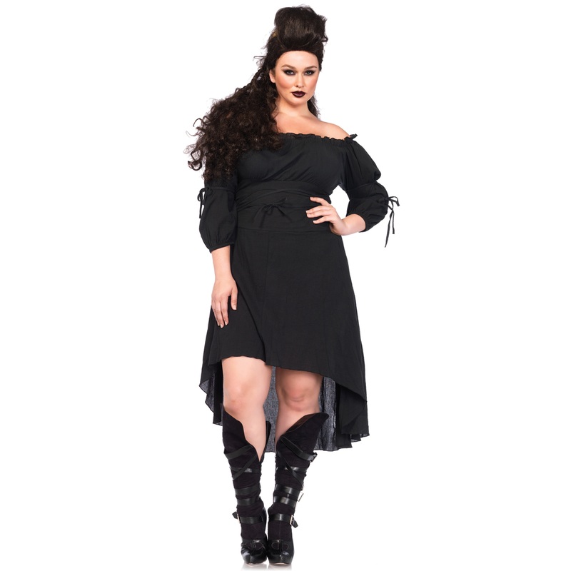 Renaissance Peasant Dress Plus Size Costume Black
