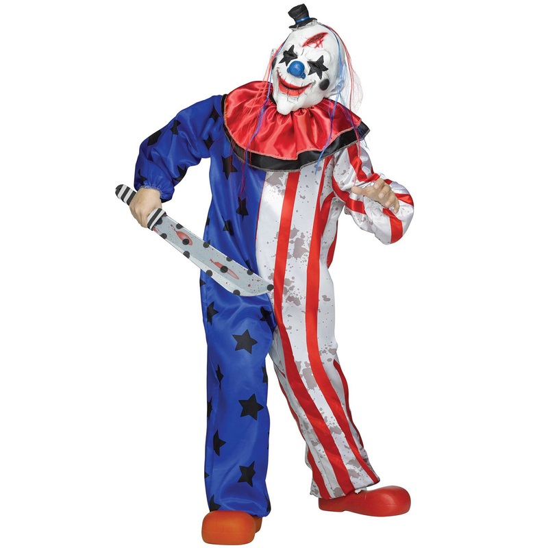 Evil Circus Clown Child Costume Medium