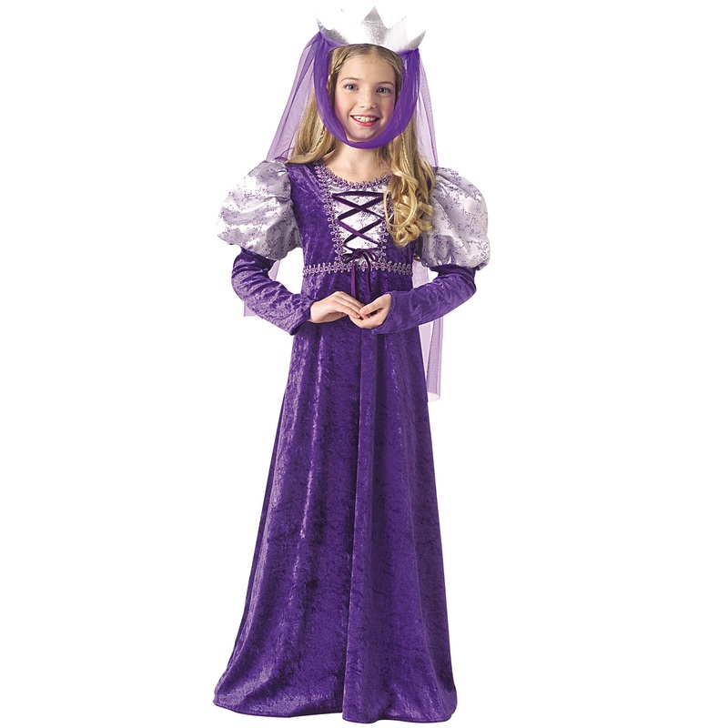 Purple Renaissance Queen Child Costume Small