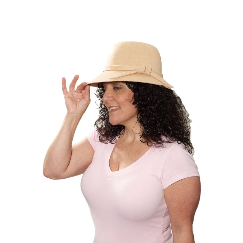 Roaring 20s Flapper Hat (Beige) Standard