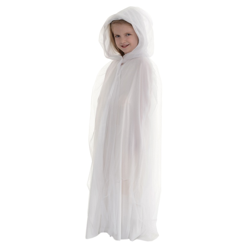 Child Tulle Ghost Cape (White) One Size