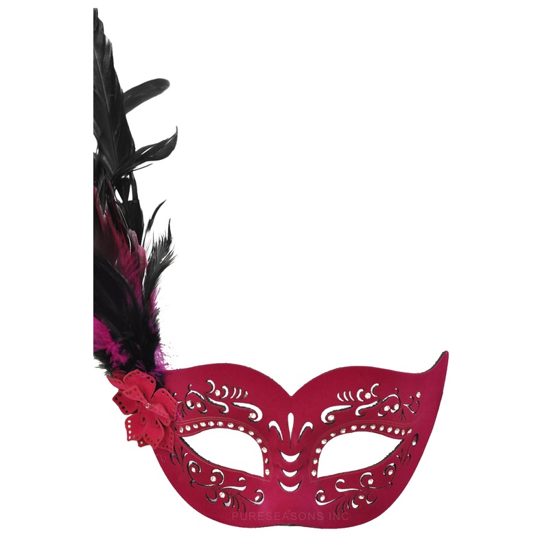 Feathered Divinity Masquerade Mask (Hot Pink) Standard