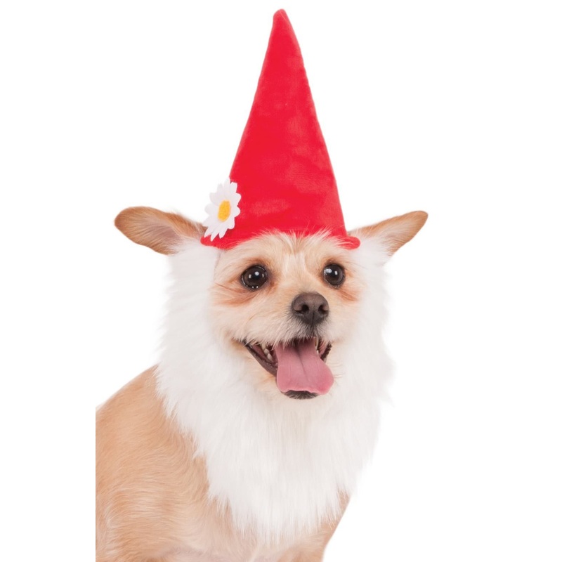 Garden Gnome Hat with Beard Pet Accessory Small/Medium