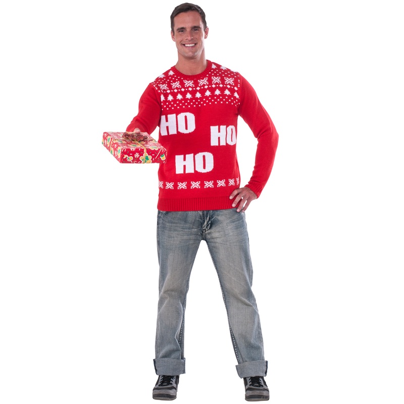 Ho Ho Ho Sweater Adult Costume Small