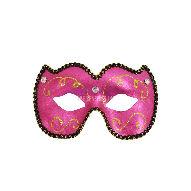 Mardi Gras Eye Mask (Hot Pink) Standard