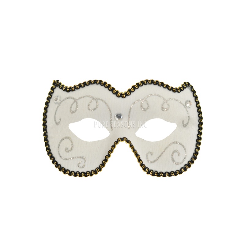 Mardi Gras Eye Mask (White) Standard