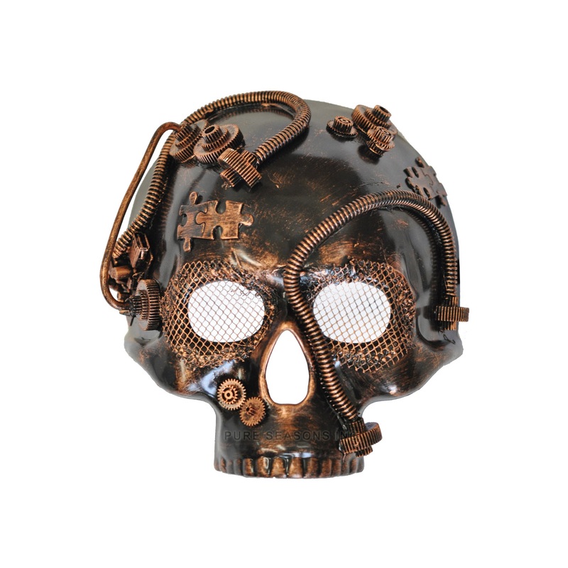 Steampunk Robot Skull Mask (Bronze) Standard