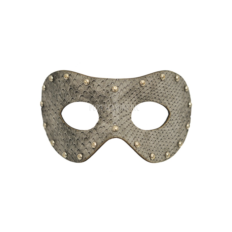 Studded Stranger Masquerade Mask (Snake Grey) Standard