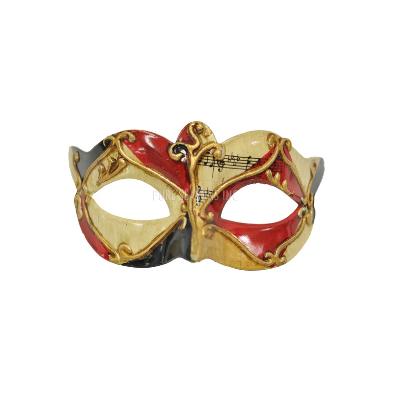 Musical Dreams Masquerade Mask (Red/Gold) Standard