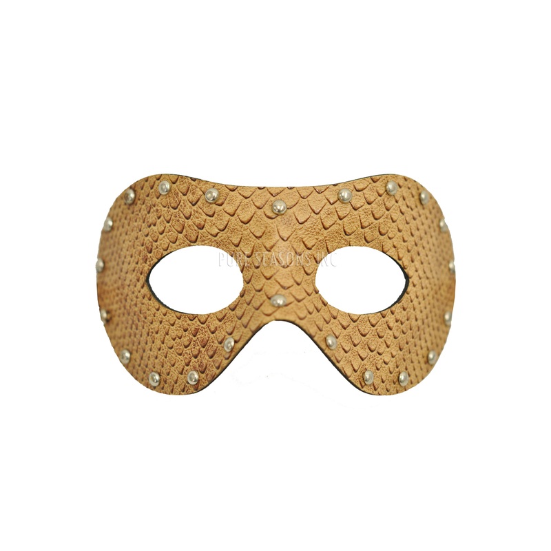 Studded Stranger Masquerade Mask (Snake Brown) Standard