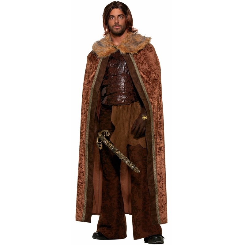 Men's Faux Fur Trimmed Cape (Brown) Standard