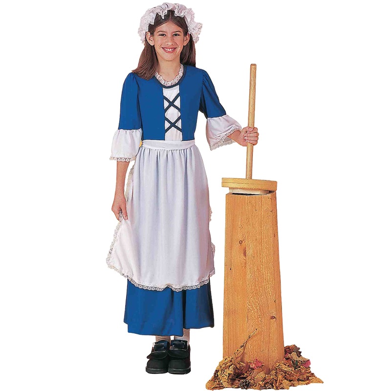Blue Colonial Girl Child Costume Small