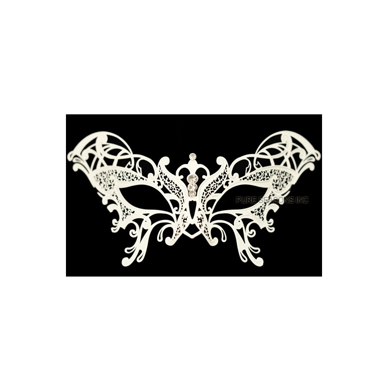 Guilded Butterfly Venetian Mask (White) Standard