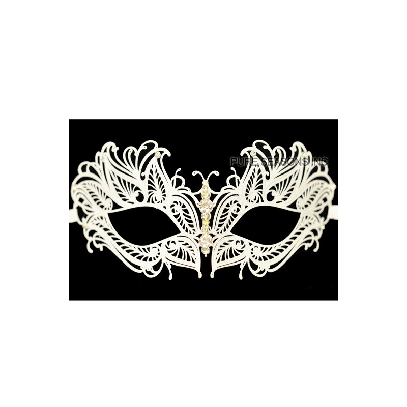 Mystique Winged Venetian Mask (White) Standard