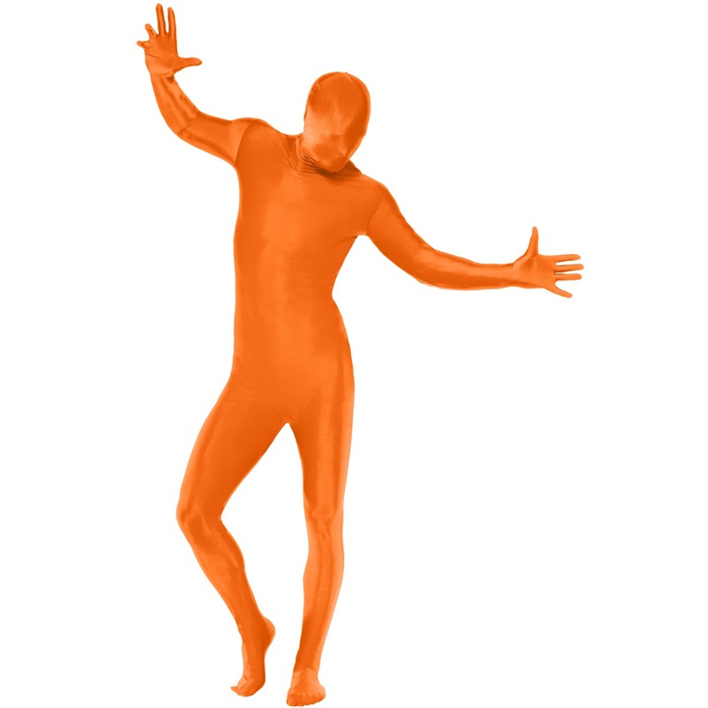 Second Skin Suit Adult Costume (Orange) Medium