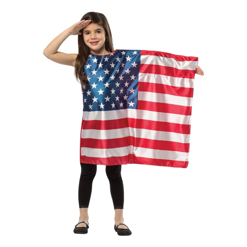 USA Flag Dress Child Costume 4-6
