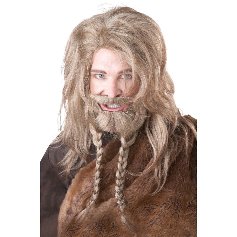 Viking Costume Wig and Beard (Dirty Blonde) Standard