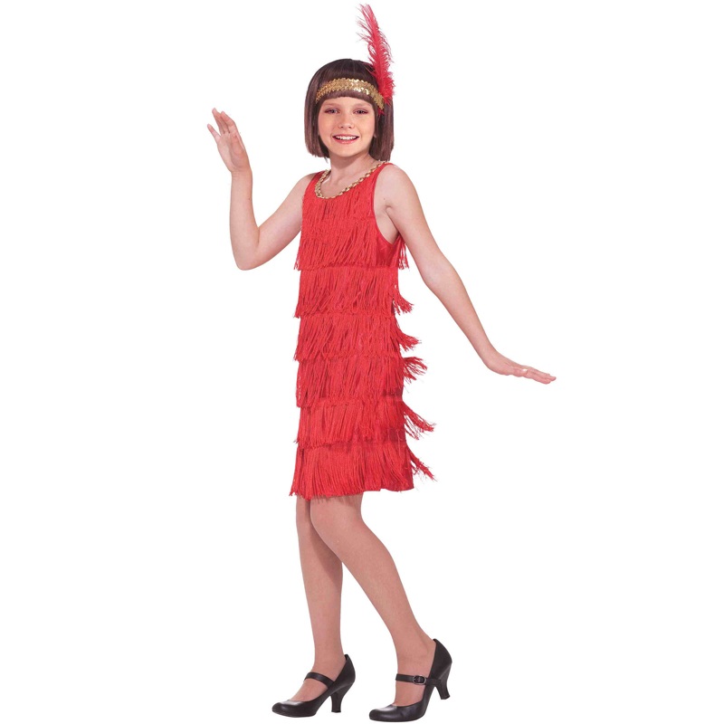 Red Flapper Child Costume (L) Large