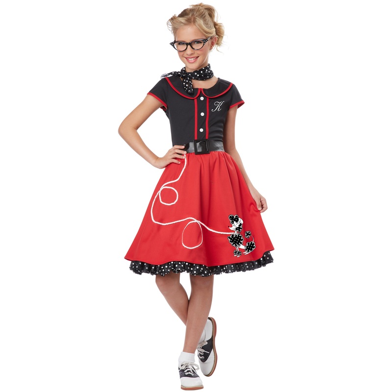 50's Sweetheart Child Costume (Black/Red) Small