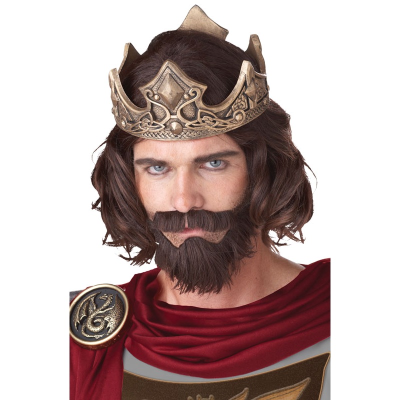 Medieval King Costume Wig (Brown) Standard