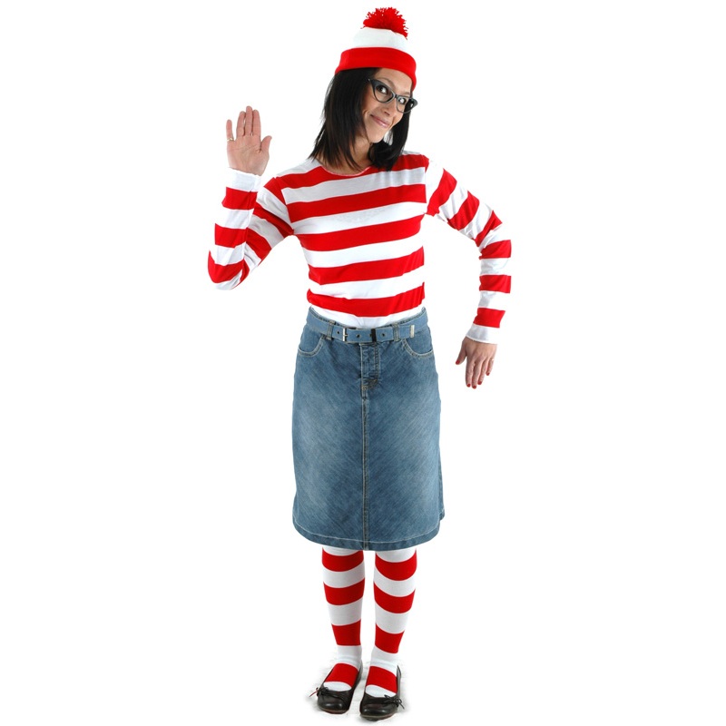 Where's Waldo Wenda Adult Costume (L/XL) Large-X/Large
