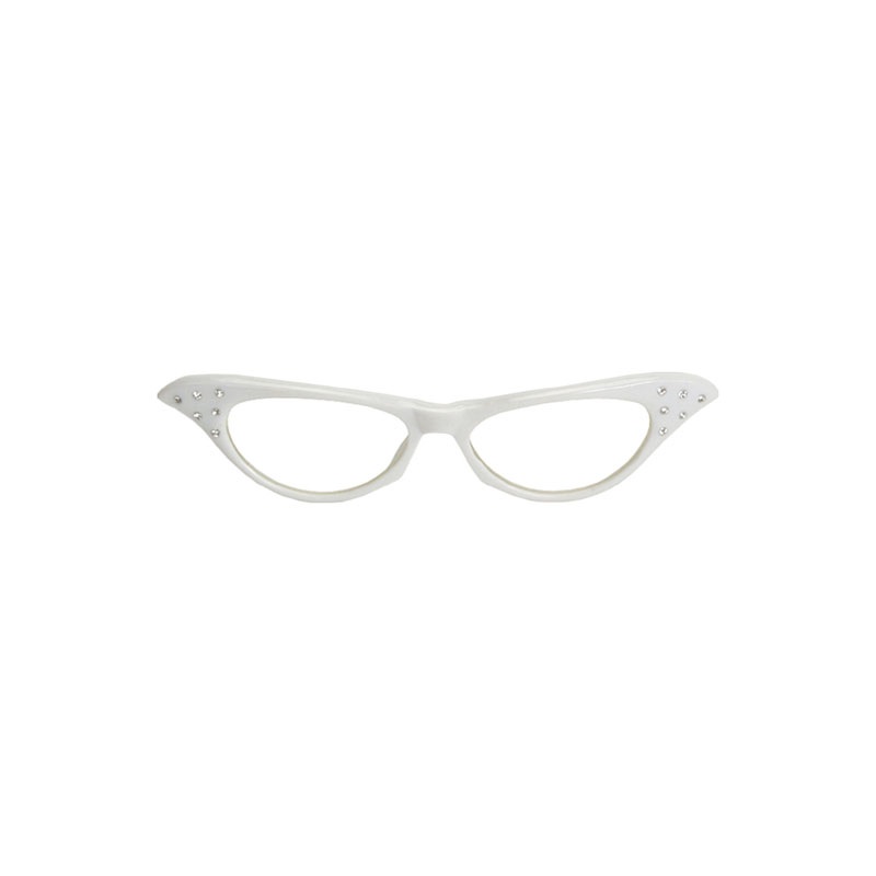 50's Rhinestone Glasses Accessory (White) Standard