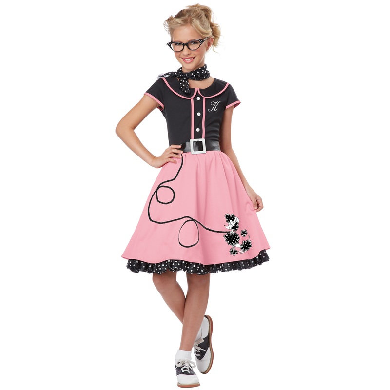 50's Sweetheart Child Costume (Black/Pink) Small