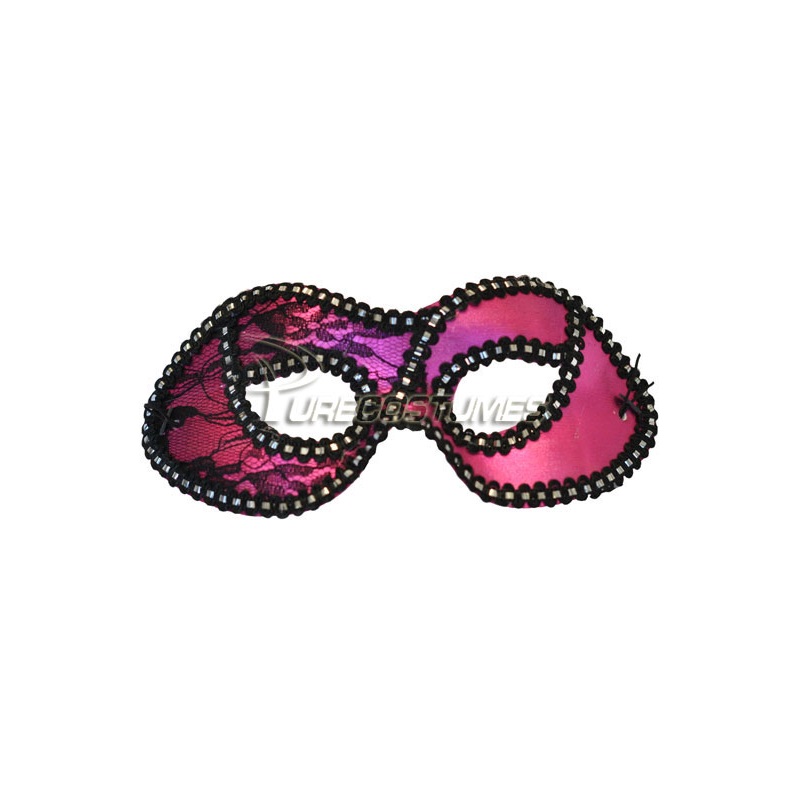 Mysterious Lace Masquerade Eye Mask (Hot Pink)