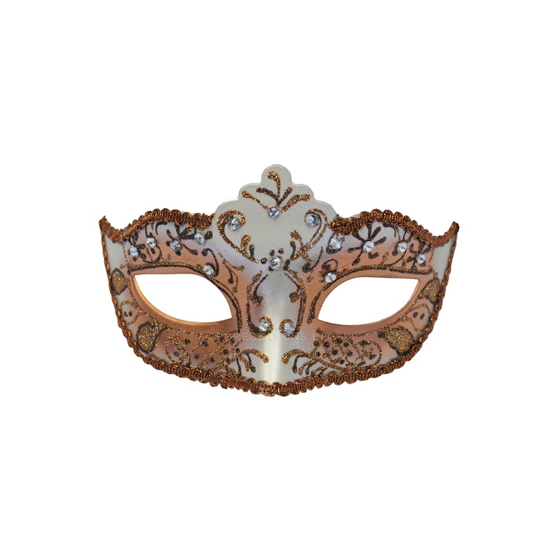 Bejeweled Venetian Mask (Brown)