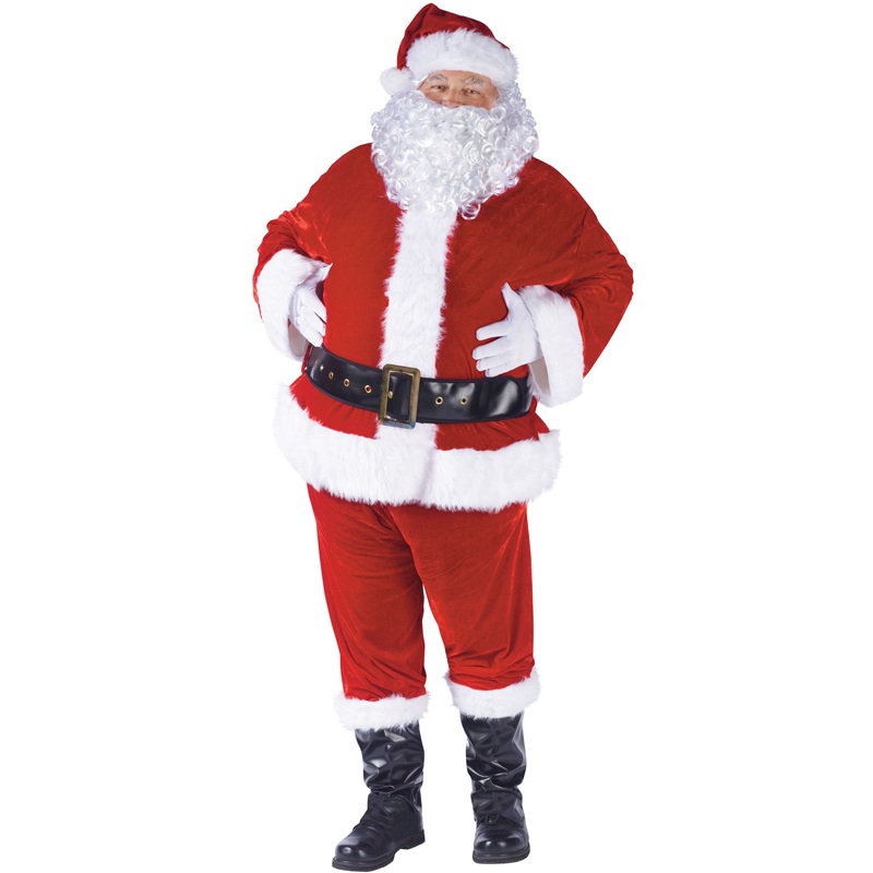 Complete Velour Santa Suit Adult Costume Standard (40-48)
