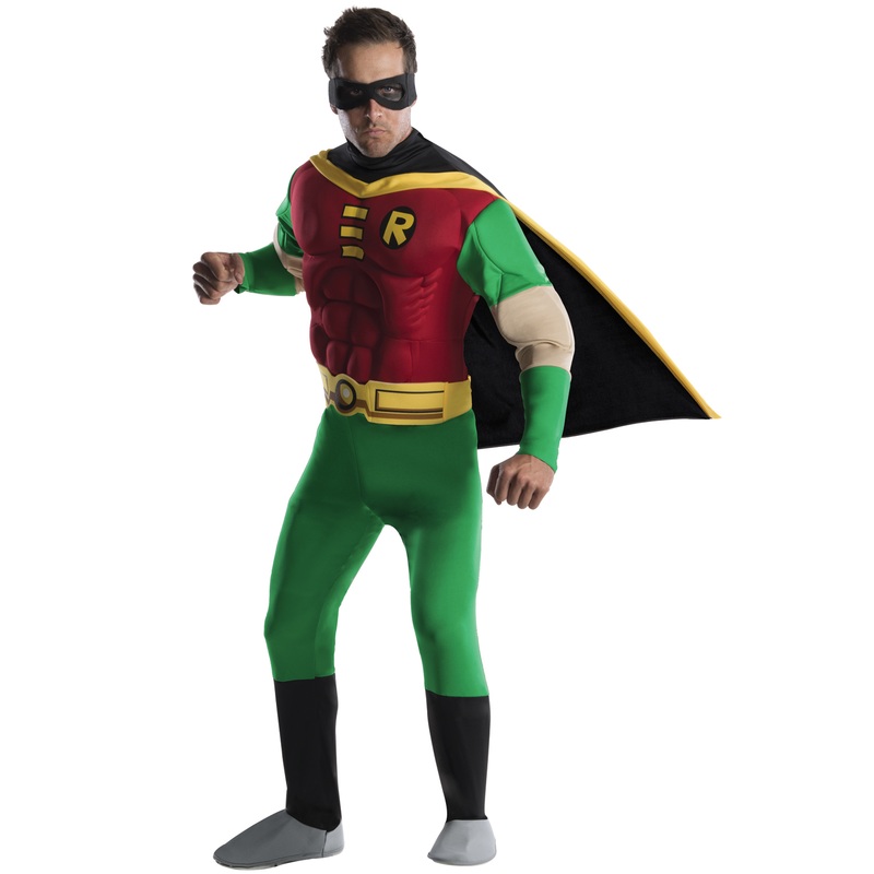Teen Titans Deluxe Muscle Chest Robin Adult Costume Small