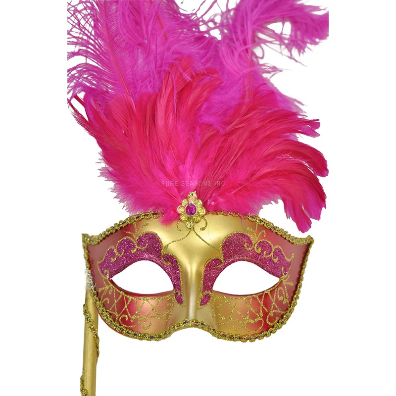 Colombina Vanity Fair Venetian Mask (Magenta)