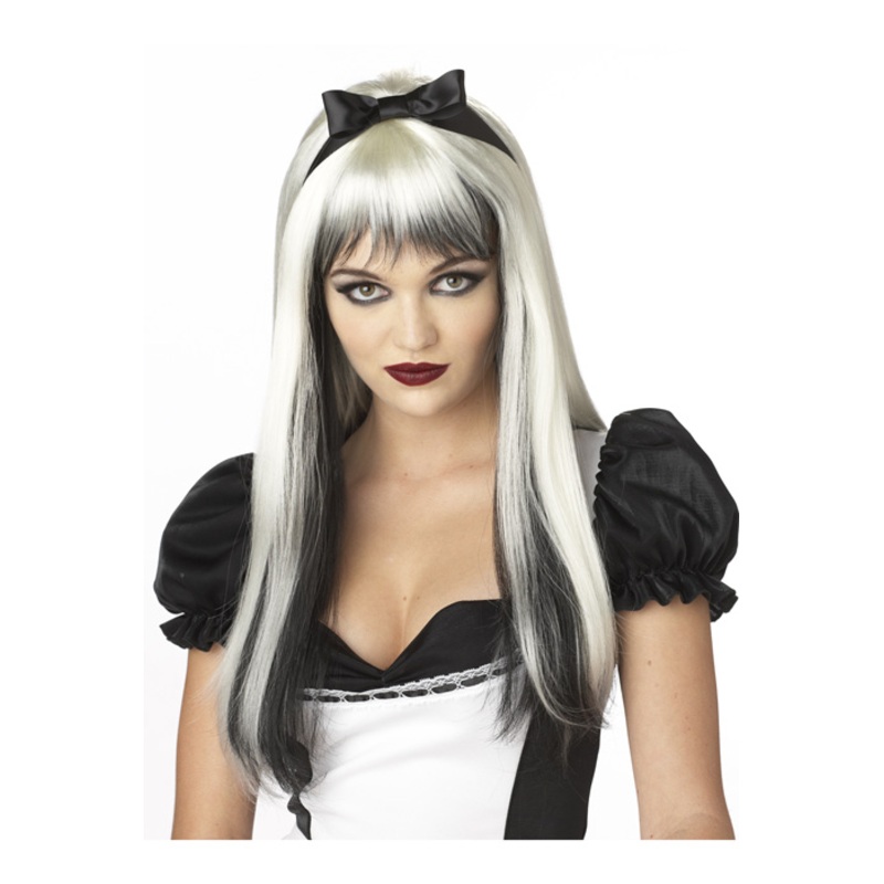 Enchanted Tresses Costume Wig (Black/White)