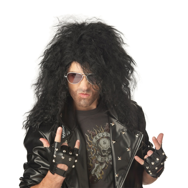 Heavy Metal Rocker Costume Wig - Black