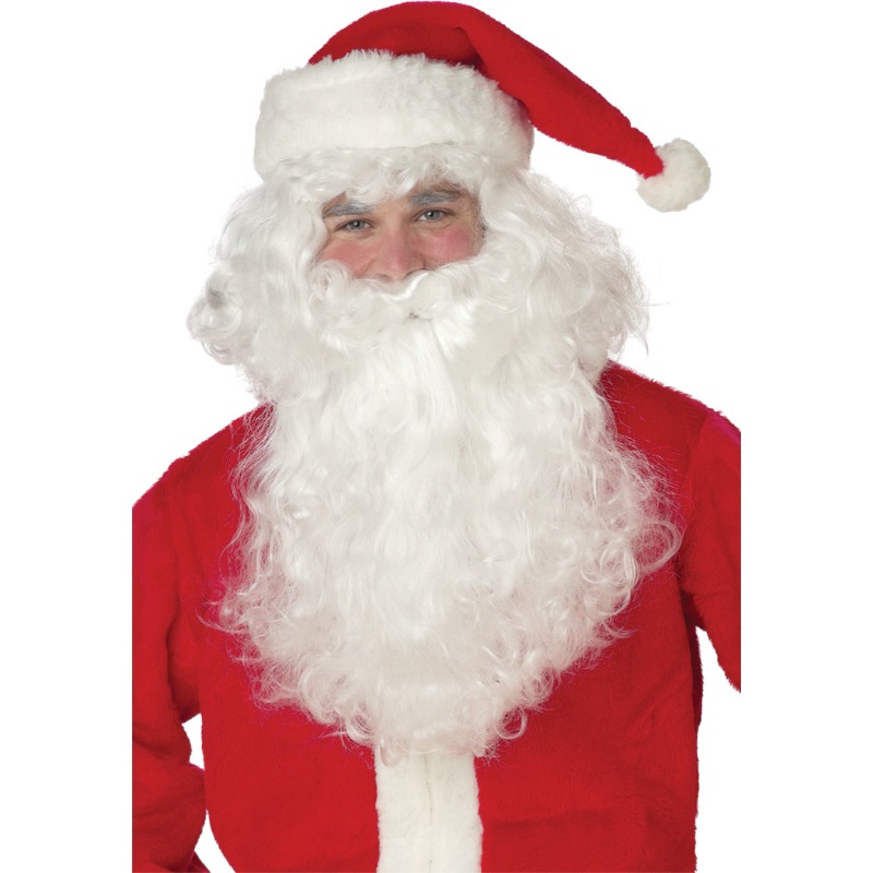 Santa Claus Beard and Wig - White
