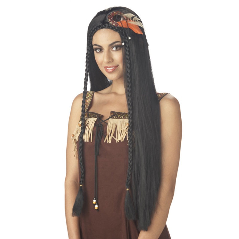 Sexy Indian Princess Costume Wig - Black