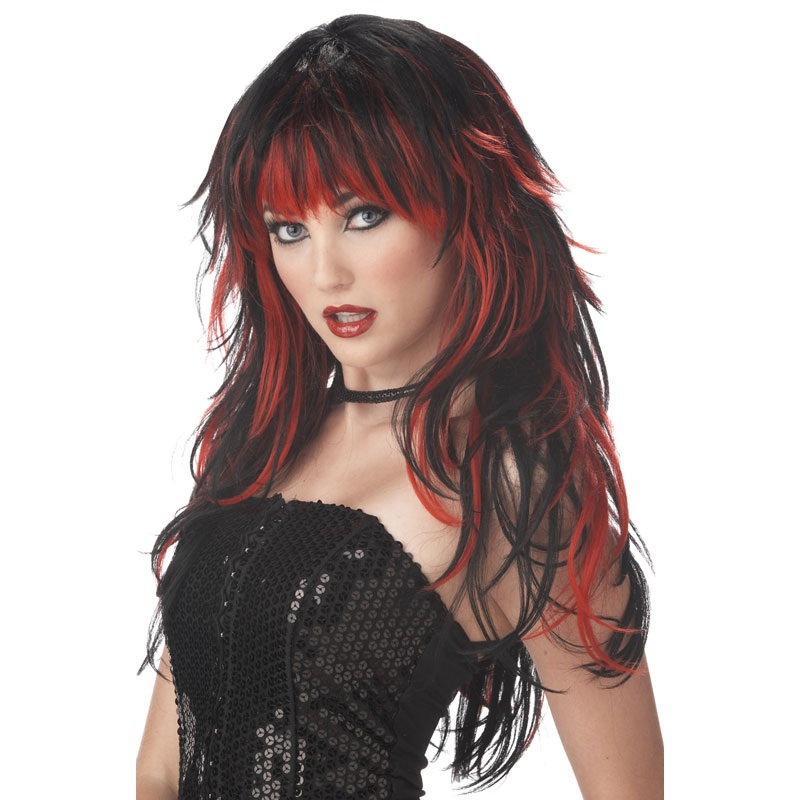 Tempting Tresses Costume Wig - Red/Black