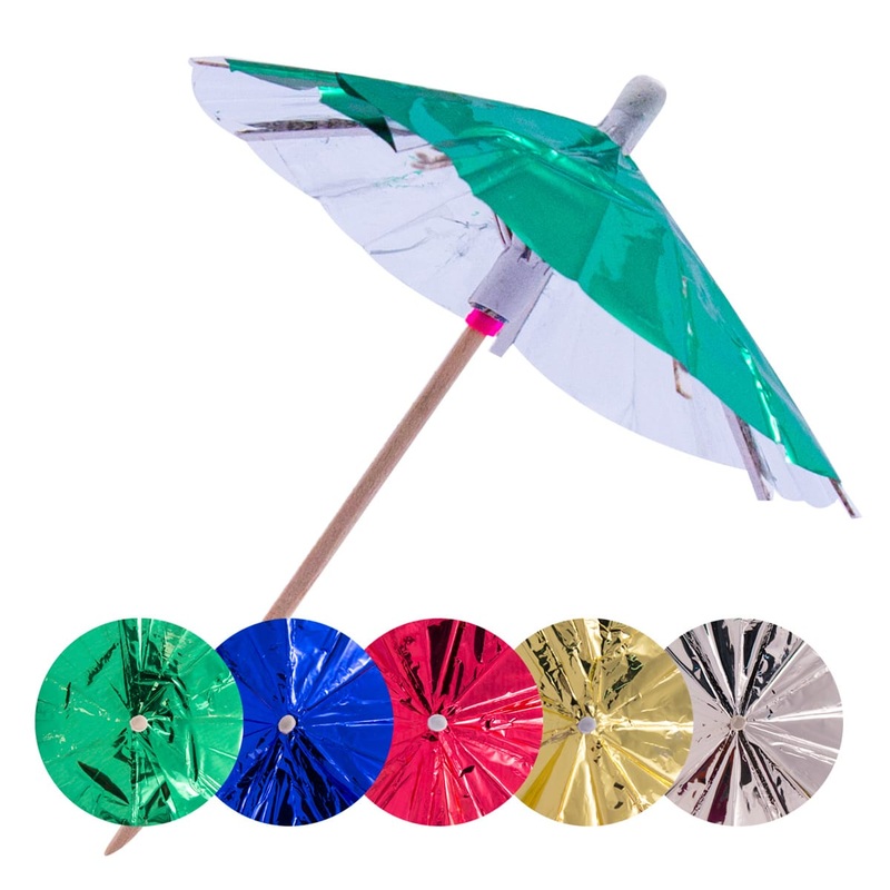 15 metallic cocktail umbrellas 10cm