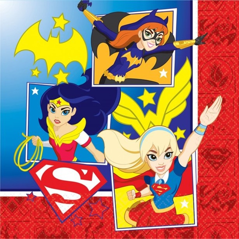 16 DC superhero napkins 33cm
