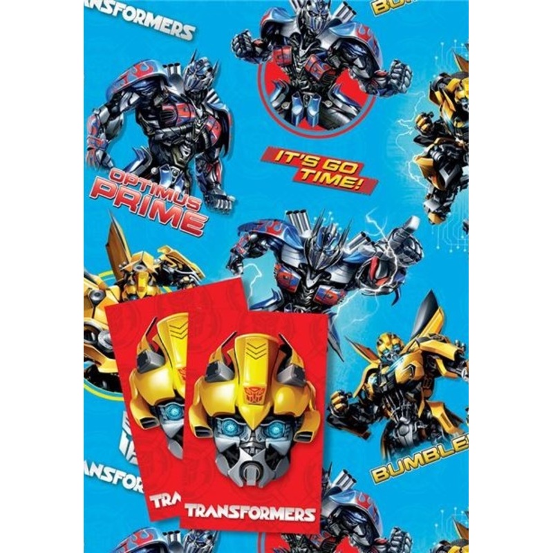 2 Transformers Go Time wrapping paper sheets