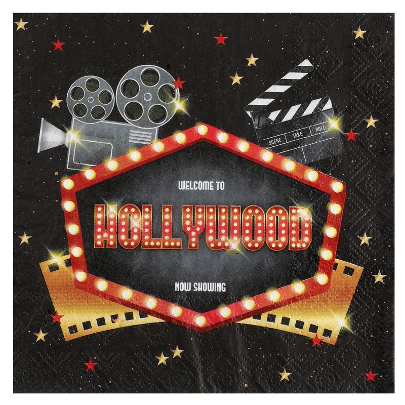 20 Hollywood party napkins 33cm