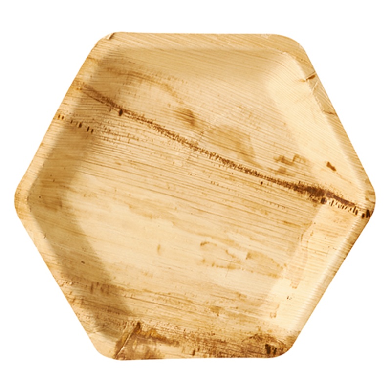 25 palm leaf plates Rossini hexagonal