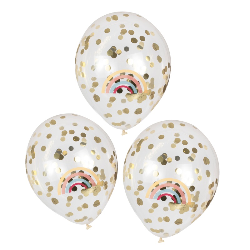 5 Joyful Life confetti balloons 30cm