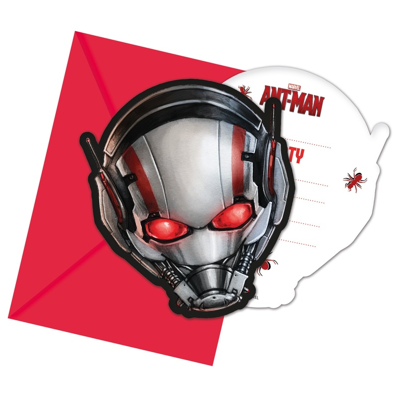 6 Ant-Man superhero invitation cards