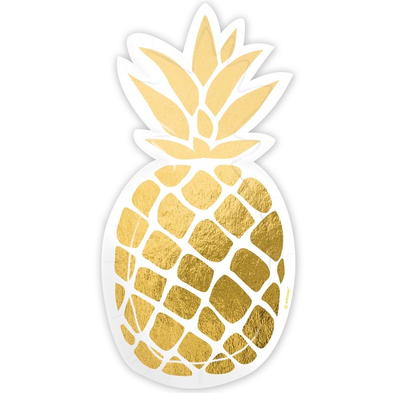 6 pineapple garden plates 18cm