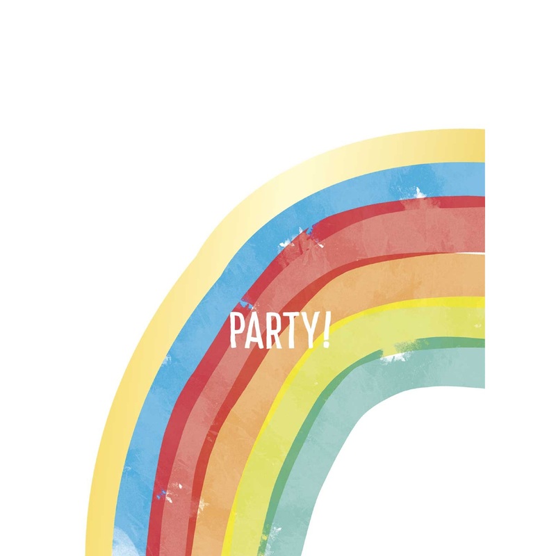 6 Rainbow Party Gift Bags