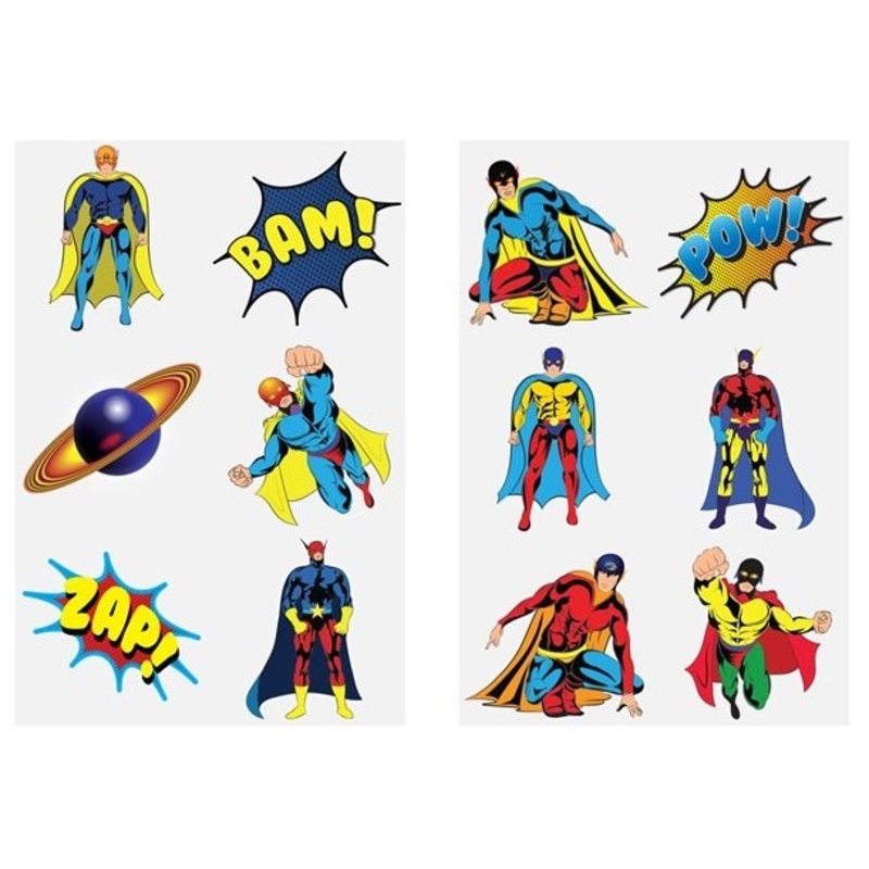 6 Superhero Tattoo Transfers