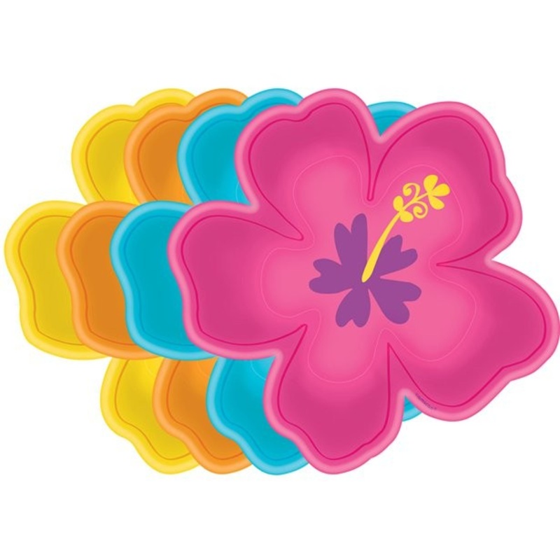 8 hibiscus paper plates 26cm