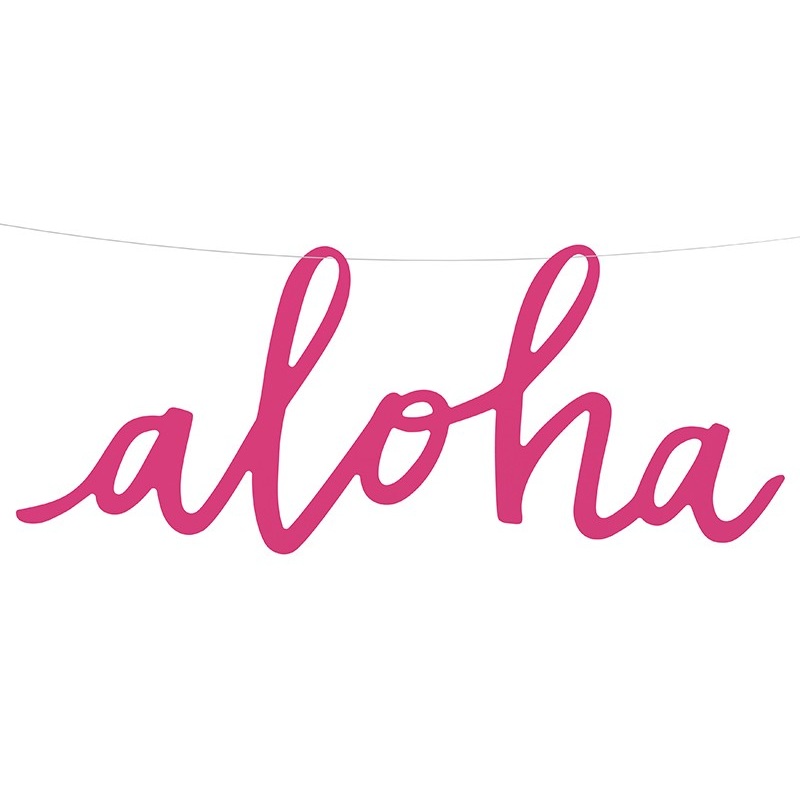 Aloha garland in flamingo pink 19 cm